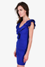 Lanvin Blue Ruffle Off-Shoulder Bodycon Dress Size 34