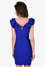 Lanvin Blue Ruffle Off-Shoulder Bodycon Dress Size 34