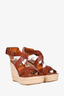 Lanvin Brown Leather Leather Espadrille Sandals Size 37