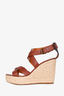 Lanvin Brown Leather Leather Espadrille Sandals Size 37