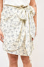 Lanvin Cream/Navy Silk Printed "L'amour" Dress Size 40