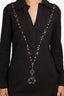 Lanvin Grey Wool V-Neck Dress with Gem Embellishments Size 36