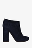Lanvin Navy Suede Block Heeled Boots Size 37.5