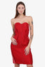 Lanvin Red Bustier knee Length Dress Size 34