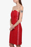 Lanvin Red Bustier knee Length Dress Size 34