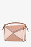 Loewe 2018 Blush Leather/Suede Small Puzzle Bag
