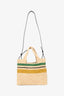 Loewe Beige Logo Embroidered Striped Small Tote Bag with Strap