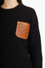 Loewe Black Wool Tan Anagram Pocket Sweater Size XL Mens