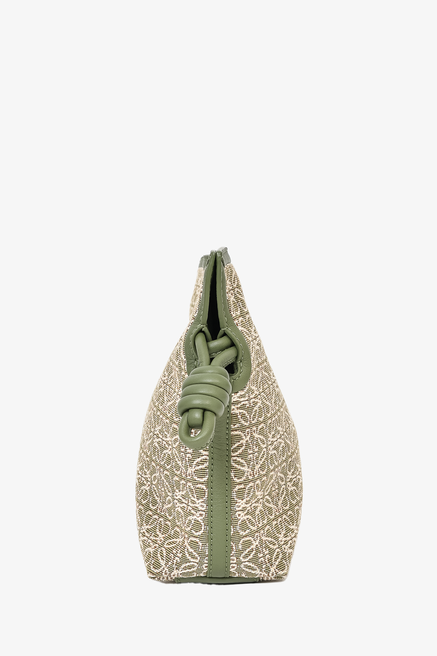 Loewe Green Canvas/Leather Anagram Flamenco Pouch with Strap Loewe Green Canvas/Leather Anagram Flamenco Pouch with Strap
