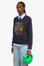 Loewe Navy Monogram Embroidered Sweater Size XS