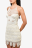 Loewe Paula's Ibiza Cream Crochet Knit Halterneck Dress Size XS