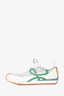 Loewe White/Green Suede/Mesh 'Flow' Sneakers Size 35