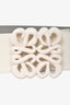 Loewe White/Grey Reversible Leather Wide Belt with Bubble Anagram Buckle Size 90/36