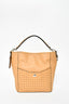 Longchamp Tan Perforated Leather Small "Mademoiselle" Bucket Bag
