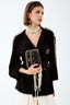 Pre-Loved Chanel™ Black Tweed Faux Pearl Trim Jacket With Belt Size 38
