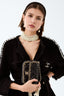 Pre-Loved Chanel™ Black Lambskin Pearl Chain Around Square Flap Bag