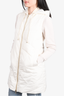 Lorena Antoniazzi White Padded Mid-Length Zip-Up Vest with Hood Size 38