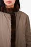 Loro Piana Taupe Down Jacket with Mink Fur Trim Size 44