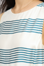Loro Piana White/Blue Silk Striped Sleeveless Maxi Dress Size 44
