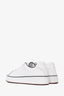Loro Piana White/Navy Detail Leather 'Tennis Walk' Sneakers Size 37