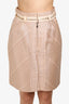 Louis Vuitton 2006 Runway Beige Striped Beaded Skirt size 40