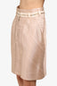Louis Vuitton 2006 Runway Beige Striped Beaded Skirt size 40