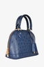 Louis Vuitton 2013 Navy Blue Ostrich Leather Alma BB with Strap
