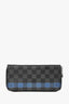 Louis Vuitton 2017 Damier Graphite Blue Stripe Long Zip Wallet