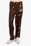 Louis Vuitton 2018 Limited Edition Brown Monogram Silk Pyjama Pants Size 34