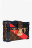 Louis Vuitton 2019 Black/Red Leather Monogram Malletage Print Petite Malle with Strap