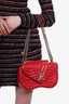 Louis Vuitton 2019 Red Ecarlate Leather New Wave MM Chain Bag