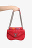 Louis Vuitton 2019 Red Ecarlate Leather New Wave MM Chain Bag