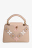 Louis Vuitton Beige Taurillon Mechanical Flowers Smile Capucines BB with Strap