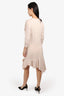 Louis Vuitton Beige Wool/Cashmere Ruffle Hem Midi Dress Size Medium
