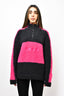 Louis Vuitton Black/Hot Pink Wool/Alpaca Logo Front Half Zip Sweatshirt sz XS Mens