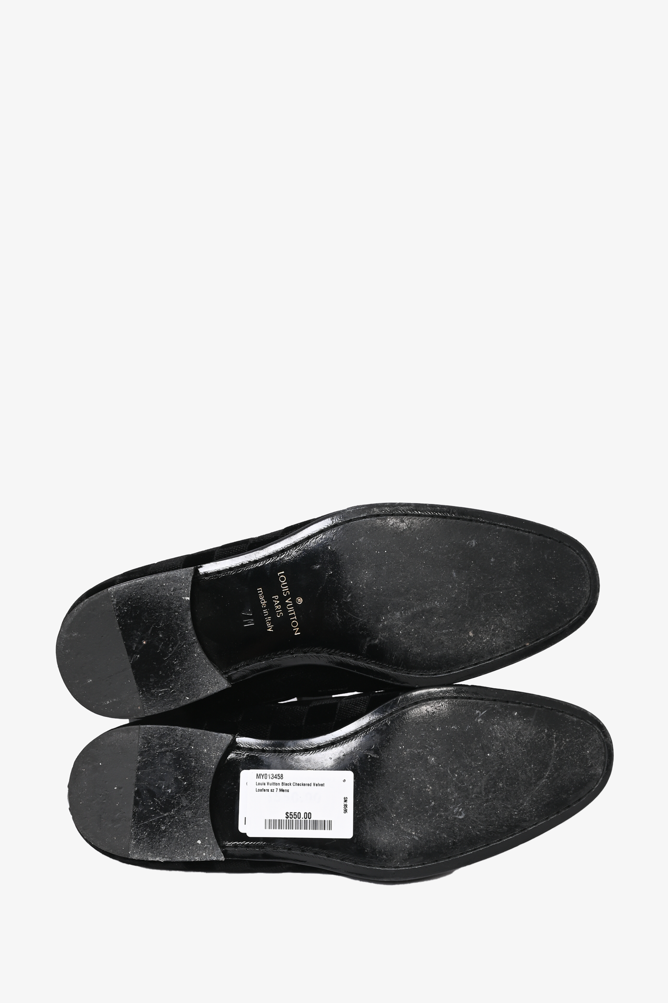Louis Vuitton Black Checkered Velvet Loafers Size 7 Mens
