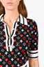 Louis Vuitton Black/Cream Multicoloured Monogram Knit Collared Dress Size S