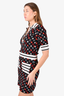 Louis Vuitton Black/Cream Multicoloured Monogram Knit Collared Dress Size S