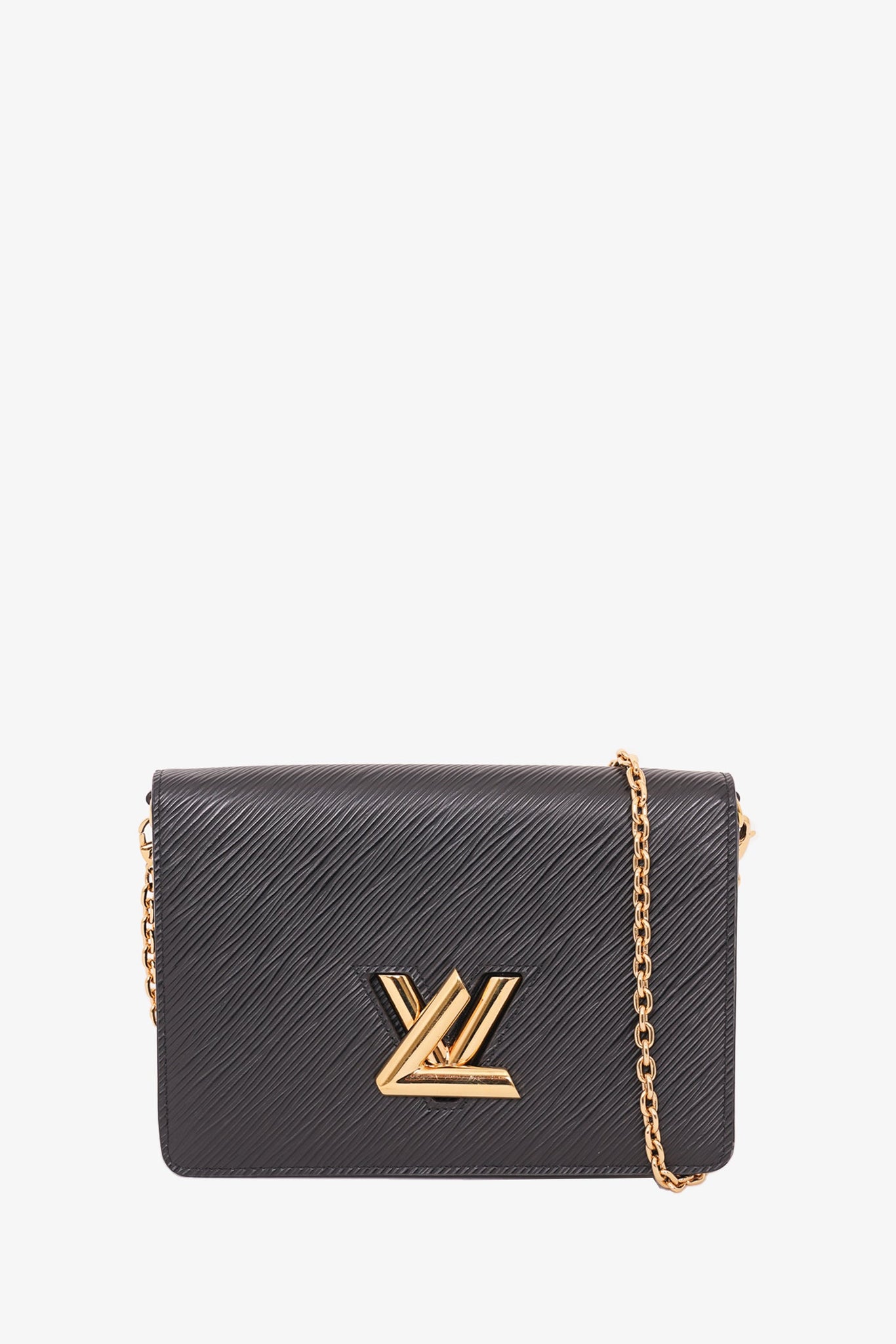 Louis Vuitton Black Epi Leather 'Twist' Wallet on Chain Gold Hardware