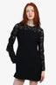 Louis Vuitton Black Lace Frill Sleeve Dress Size 38