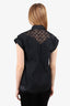 Louis Vuitton Black Lace Monogram Shot Sleeve Shirt Size 42