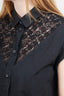 Louis Vuitton Black Lace Monogram Shot Sleeve Shirt Size 42