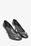 Louis Vuitton Black Leather Clover Embroidered Heels Size 35