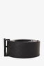 Louis Vuitton Black Leather Shadow Shape Belt Size 36