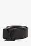 Louis Vuitton Black Leather Shadow Shape Belt Size 36