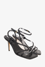 Louis Vuitton Black Leather Strappy Sandals Size 38