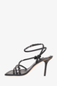 Louis Vuitton Black Leather Strappy Sandals Size 38