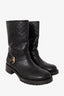 Louis Vuitton Black Monogram Embossed Calfskin Leather Rebellion Boots Size 40