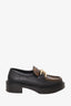 Louis Vuitton Black Monogram Leather Academy Loafers Size 37.5