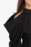 Louis Vuitton Black Pinstripe Open Shoulde Dress Size 42 w/Tags